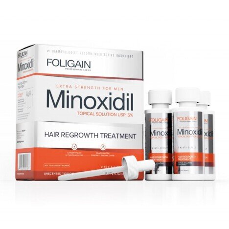 Foligain Minoxidil 5% - Regenerarea parului pentru barbati, 3 luni